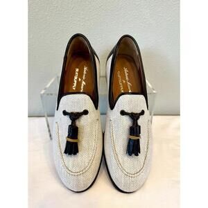 ANTONIO MAURIZI Men’s Apron-Toe Tassel Loafer - Size 40 Tan Brown Dress Shoes